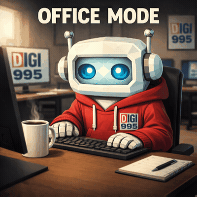 Robot In Digi 999 Hoodie Typing GIF
