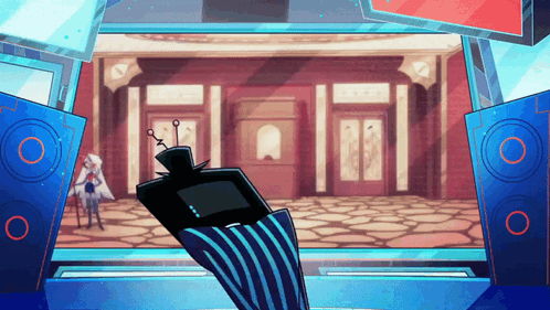 Robot In Front Of Large Building GIF