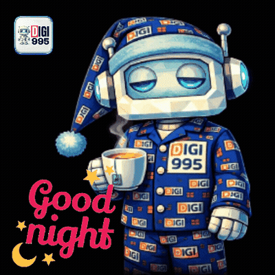 Robot In Pajamas Holding Coffee Good Night GIF