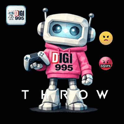 Robot In Pink Digi 995 Hoodie Holding Game Controller GIF