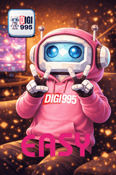 Robot In Pink Hoodie Giving Peace Sign GIF
