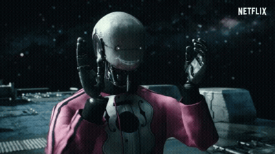 Robot In Pink Jacket Netflix GIF