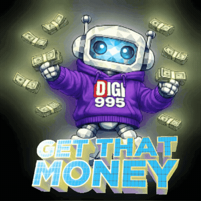 Robot In Purple Hoodie Saying Dig 995 GIF