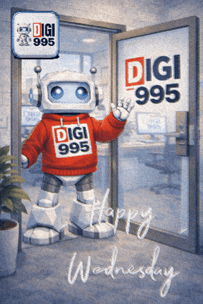 Robot In Red Sweater Saying Digi 985 GIF