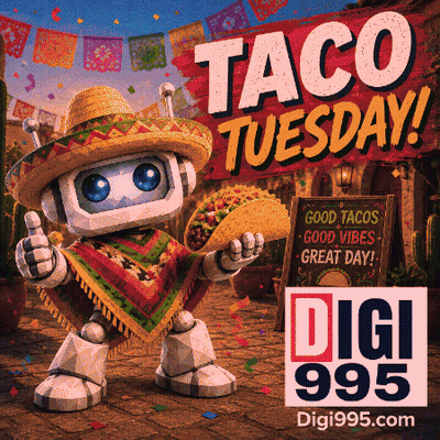 Robot In Sombrero Holding Taco Thumbs Up GIF