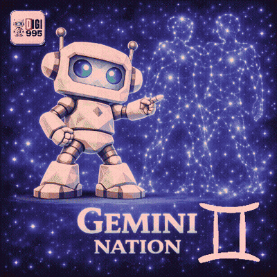 Robot In Starry Sky Gemini Nation GIF