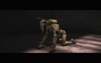 Robot Kneeling With Gun In Mouth GIF
