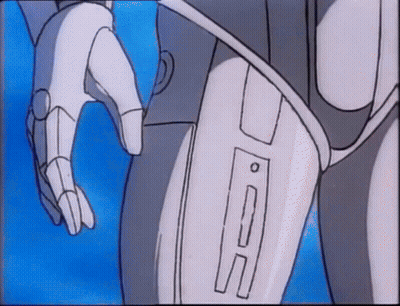 Robot Leg With Letters DC GIF