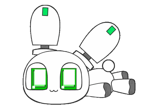 Robot Lying Down With Green Eyes Sticker