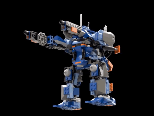 Robot Made Of Lego Bricks Moving GIF