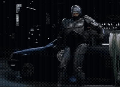 Robot Next To Car Saying Drop It GIF