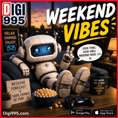 Robot On Couch With Popcorn And No Work No Stress Mug GIF