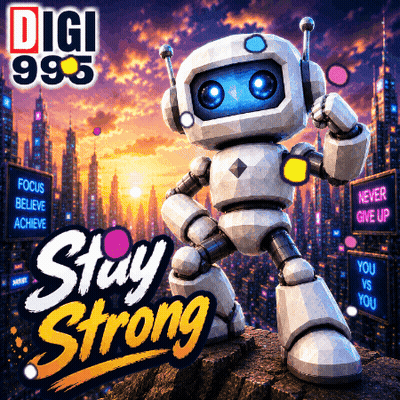 Robot Poster Digi 99.5 Stay Strong GIF