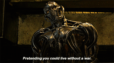 Robot Pretending You Could Live Without A War GIF