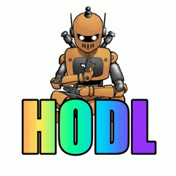 Robot Rainbow Hodl GIF