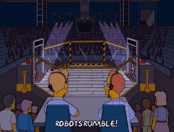 Robot Rumbling On The Ring GIF