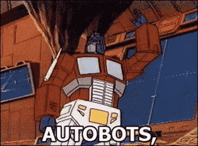 Robot Saying Autobots GIF