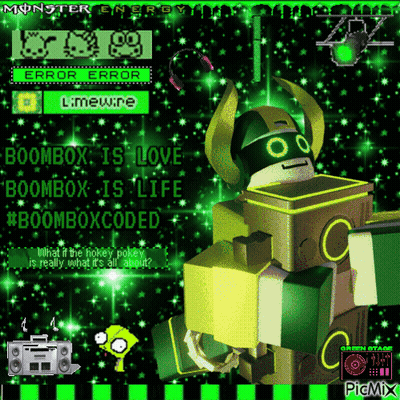 Robot Saying Boombox Is Love Boombox Is Life #Boomboxcoded GIF
