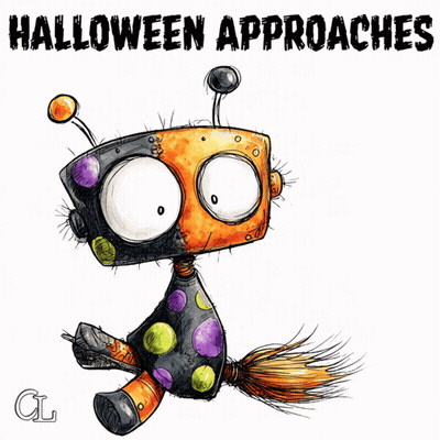 Robot Saying Halloween Approaches