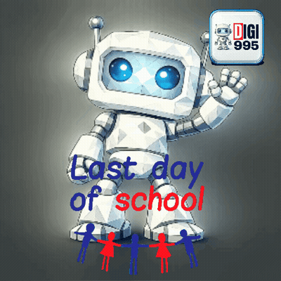 Robot Saying Last Day Of School GIF