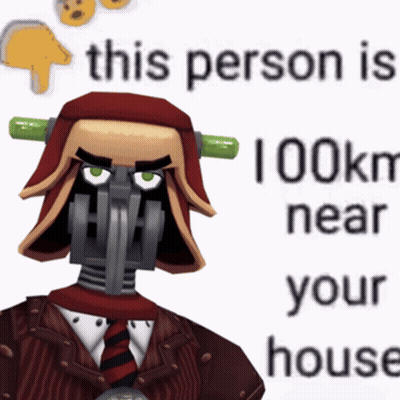 Robot Saying This Person Is 100Km Near Your House GIF