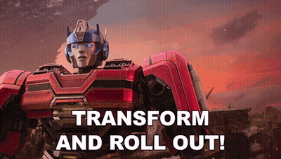 Robot Saying Transform And Roll Out GIF