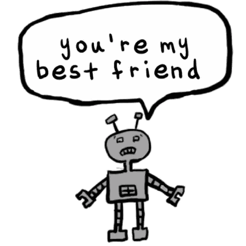 Robot Saying You're My Best Friend Sticker