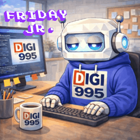 Robot Sitting At Desk In Digi 995 Hoodie GIF
