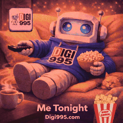 Robot Sitting On Couch Eating Popcorn Drinking Coffee GIF