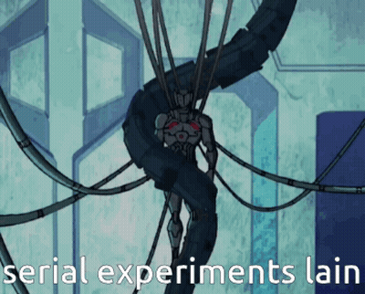 Robot Surrounded By Wires Serial Experiments Lain GIF
