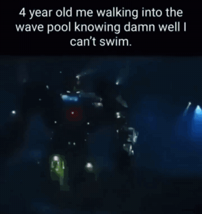 Robot Walking Into Wave Pool I Can't Swim GIF