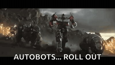 Robot Walking Through Rocky Area Autobots Roll Out GIF