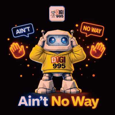 Robot Wearing Digi 995 Hoodie GIF