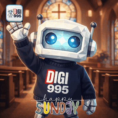 Robot Wearing Digi 995 Sweater GIF