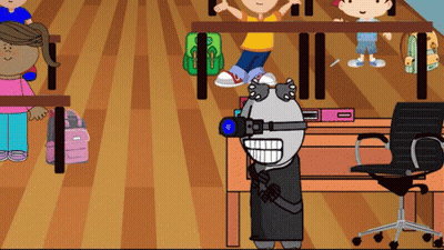 Robot Wearing Goggles And Camera GIF