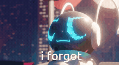 Robot Wearing Headphones Says I Forgot GIF