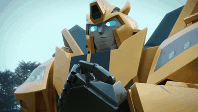 Robot With Blue Eyes Looking At Camera GIF