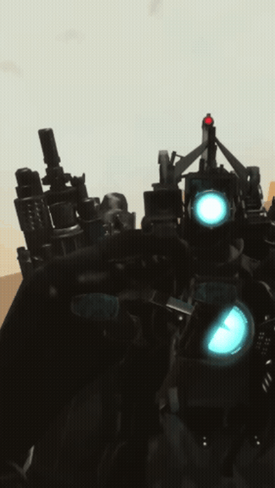 Robot With Blue Light Coming Out Of Eyes GIF