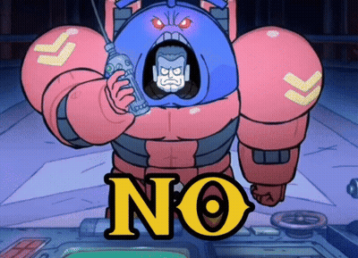 Robot With Bottle In Mouth Says No GIF