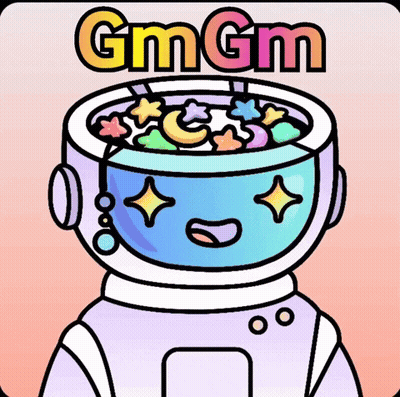 Robot With Cereal Bowl Head Saying Gm Gm GIF