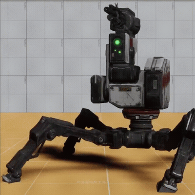 Robot With Green Light Saying Rescue GIF