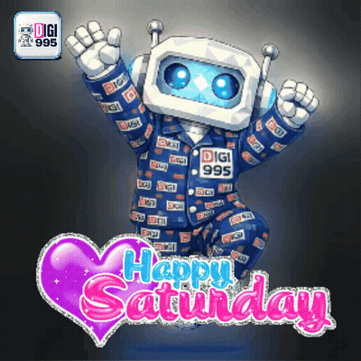 Robot With Happy Saturday GIF