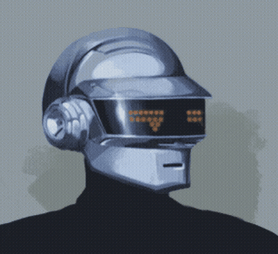 Robot With Headphone Helmet GIF