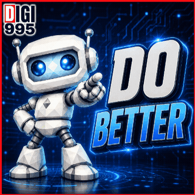 Robot With Headphones Pointing At Do Better GIF