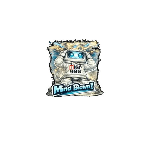 Robot With Mind Blown Sticker