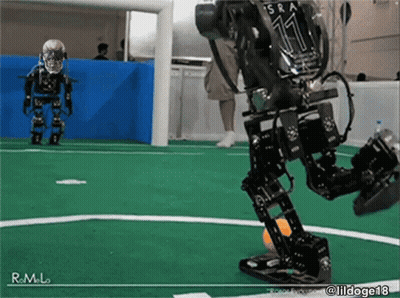 Robot With Number 11 On Its Back GIF