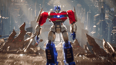 Robot With Optimus On Front GIF