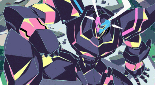 Robot With Purple And Pink Face GIF