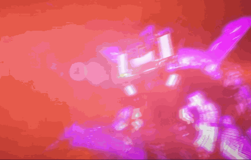 Robot With Purple Lights Coming Out Of Head GIF