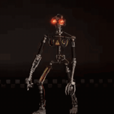 Robot With Red Eyes In The Dark GIF